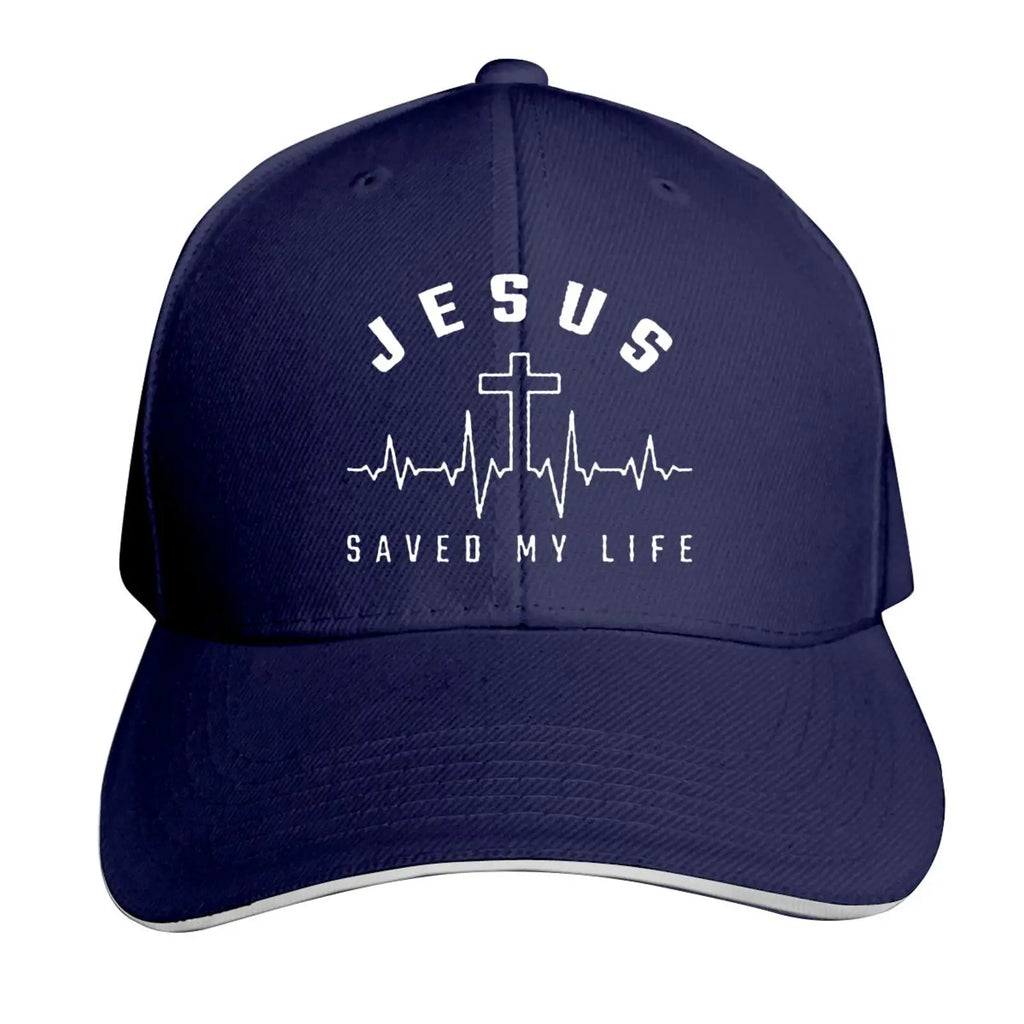 Jesus Saved My Life Hat Christian Baseball Cap Washed Cotton Denim Dad Hat for Men Women
