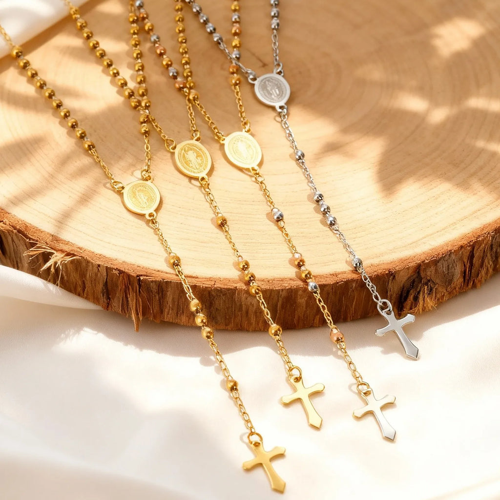 Rosary Drop Necklace