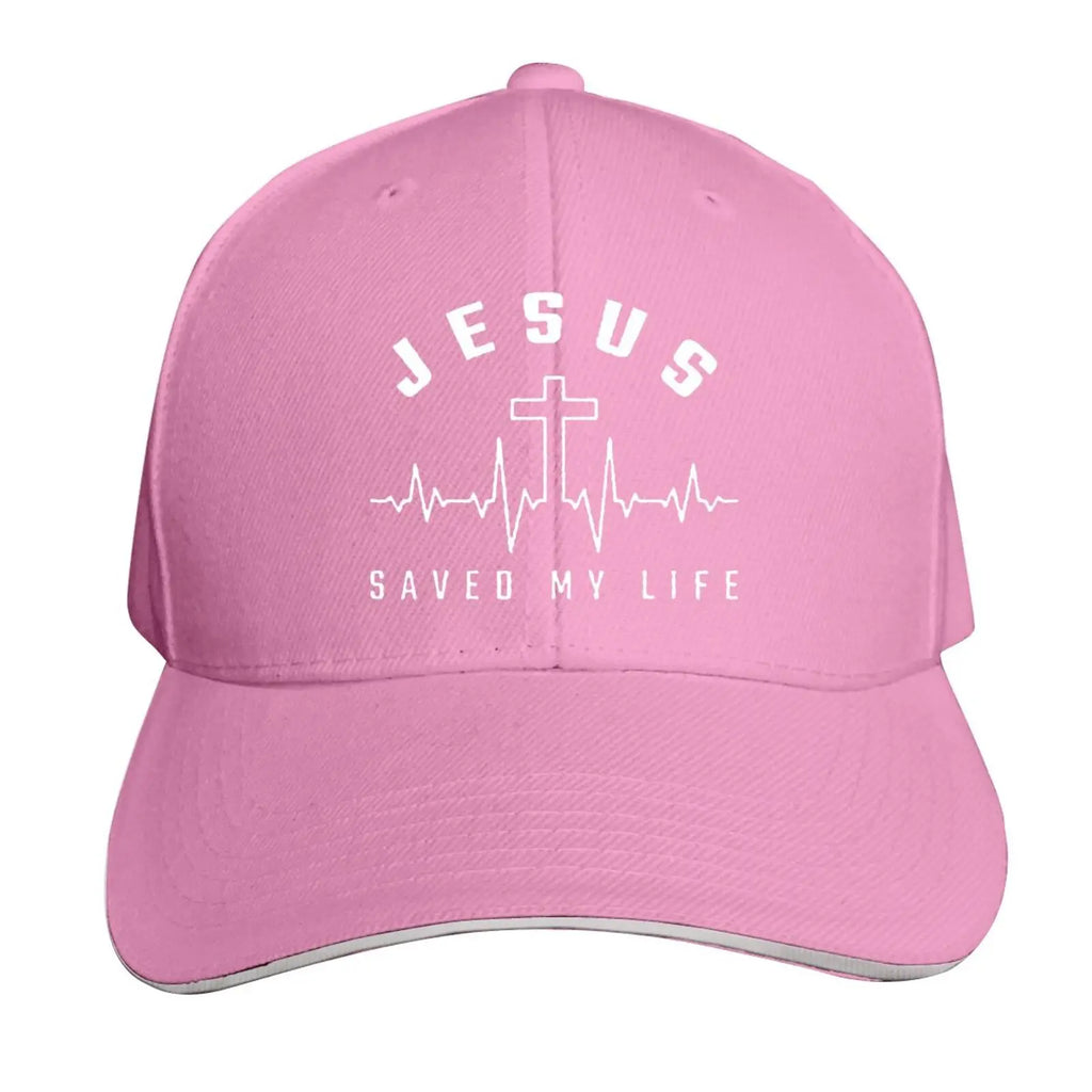 Jesus Saved My Life Hat Christian Baseball Cap Washed Cotton Denim Dad Hat for Men Women