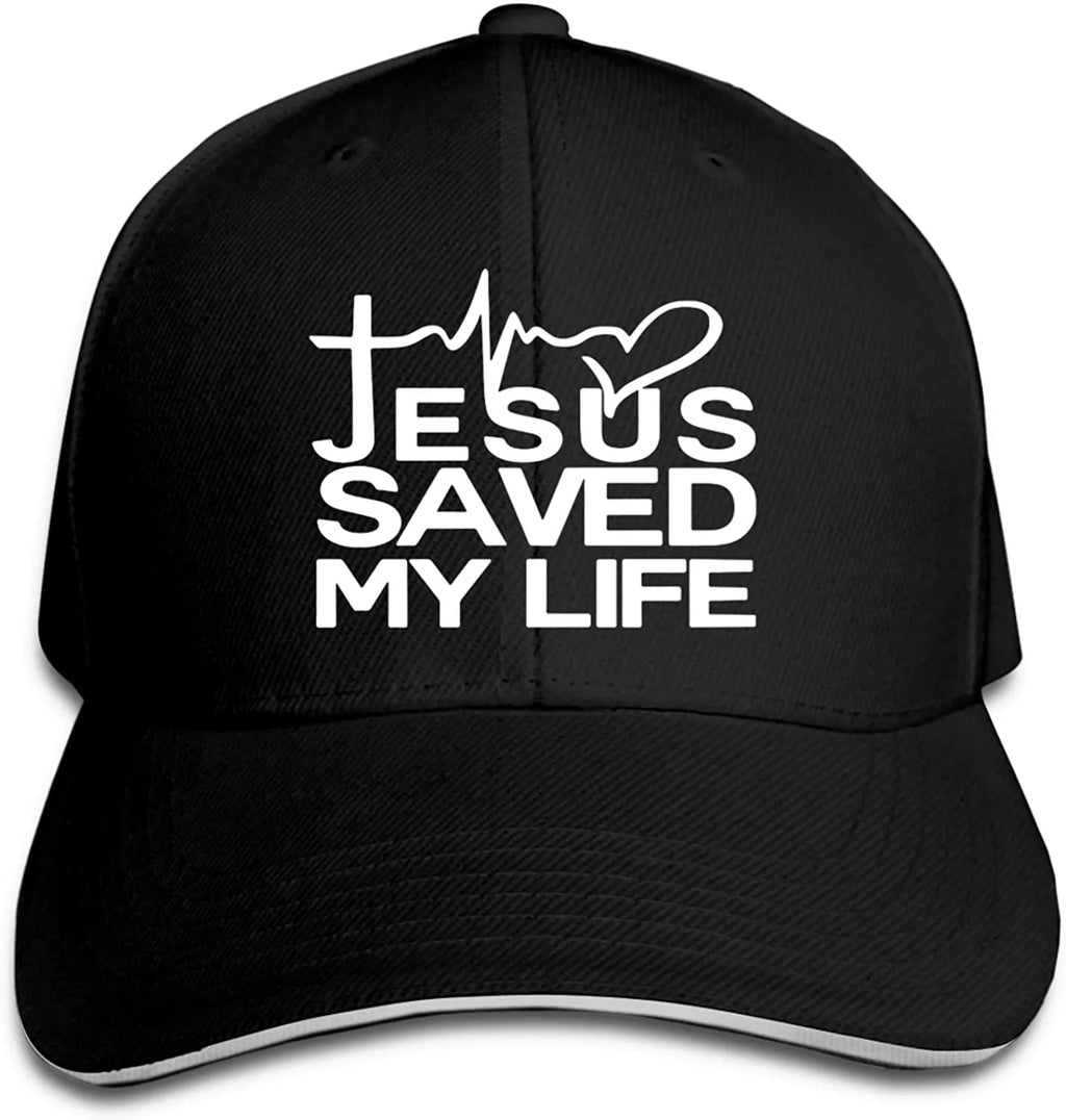 Jesus Saved My Life Hat Christian Baseball Cap Washed Cotton Denim Dad Hat for Men Women