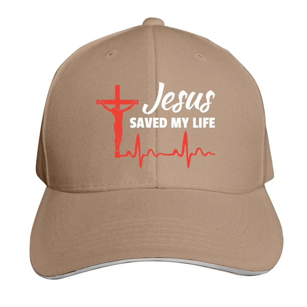 Jesus Saved My Life Hat Christian Baseball Cap Washed Cotton Denim Dad Hat for Men Women