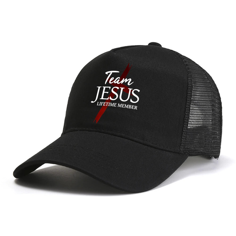 Faith cap Team Jesus Lifetime Member Christian baseball cap Fashion Unisex Summer sun snapback hats mesh breathable Trucker hat