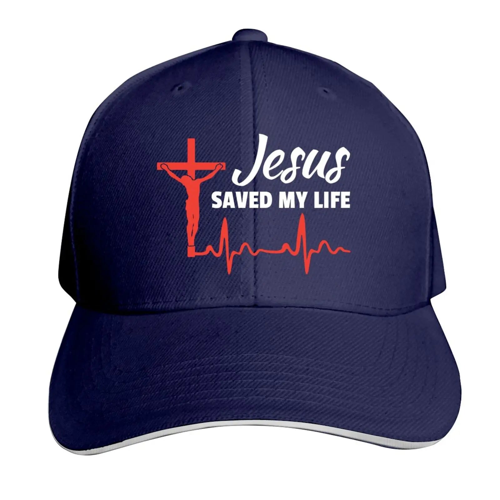 Jesus Saved My Life Hat Christian Baseball Cap Washed Cotton Denim Dad Hat for Men Women