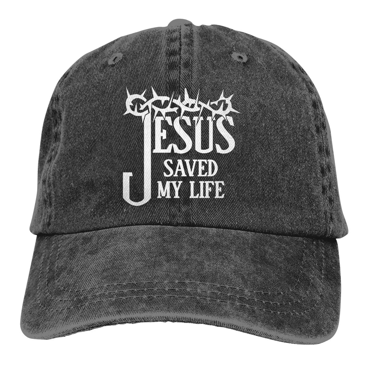 Jesus Saved My Life Hat Christian Baseball Cap Washed Cotton Denim Dad Hat for Men Women