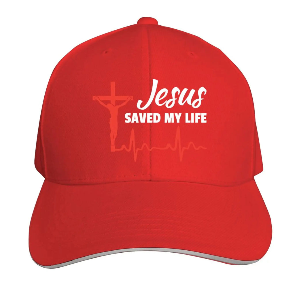 Jesus Saved My Life Hat Christian Baseball Cap Washed Cotton Denim Dad Hat for Men Women
