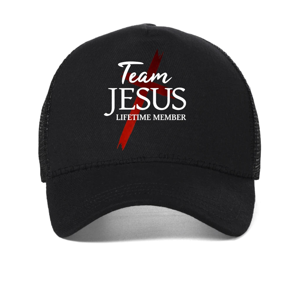 Faith cap Team Jesus Lifetime Member Christian baseball cap Fashion Unisex Summer sun snapback hats mesh breathable Trucker hat