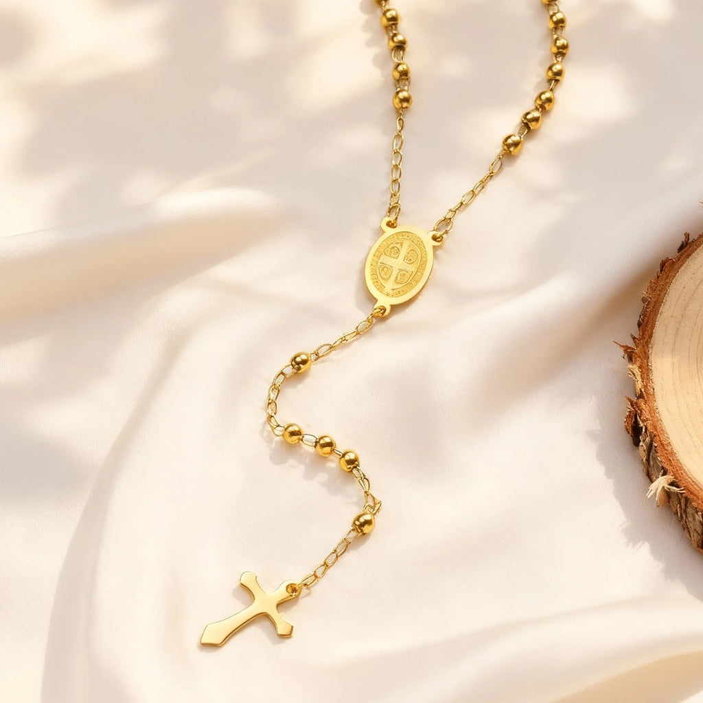 Rosary Drop Necklace