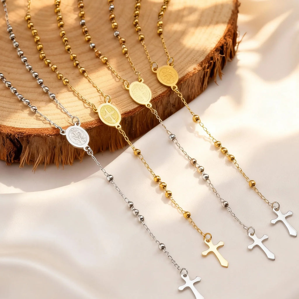 Rosary Drop Necklace