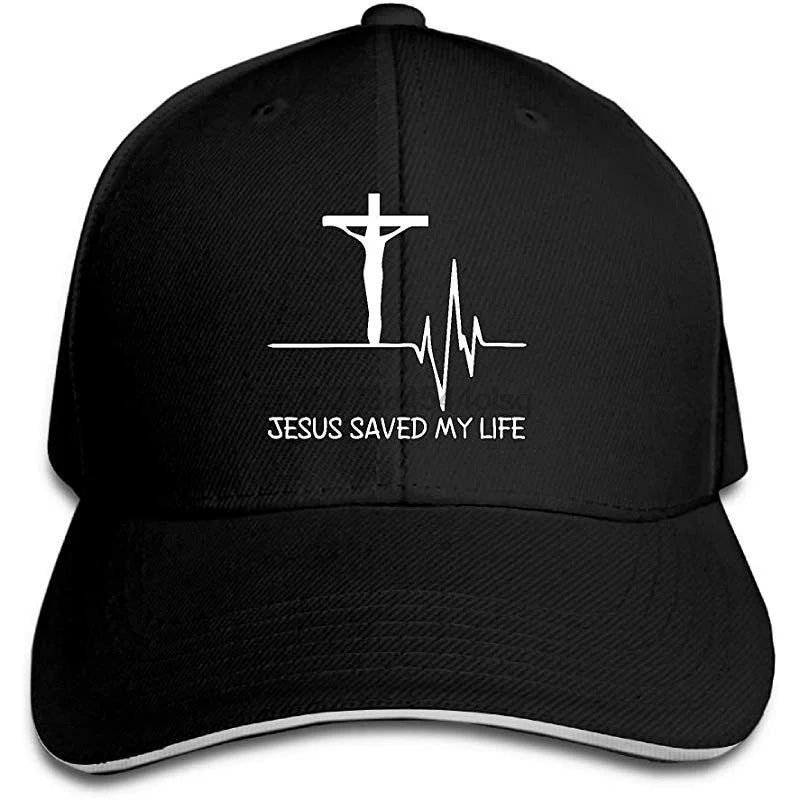 Jesus Saved My Life Hat Christian Baseball Cap Washed Cotton Denim Dad Hat for Men Women