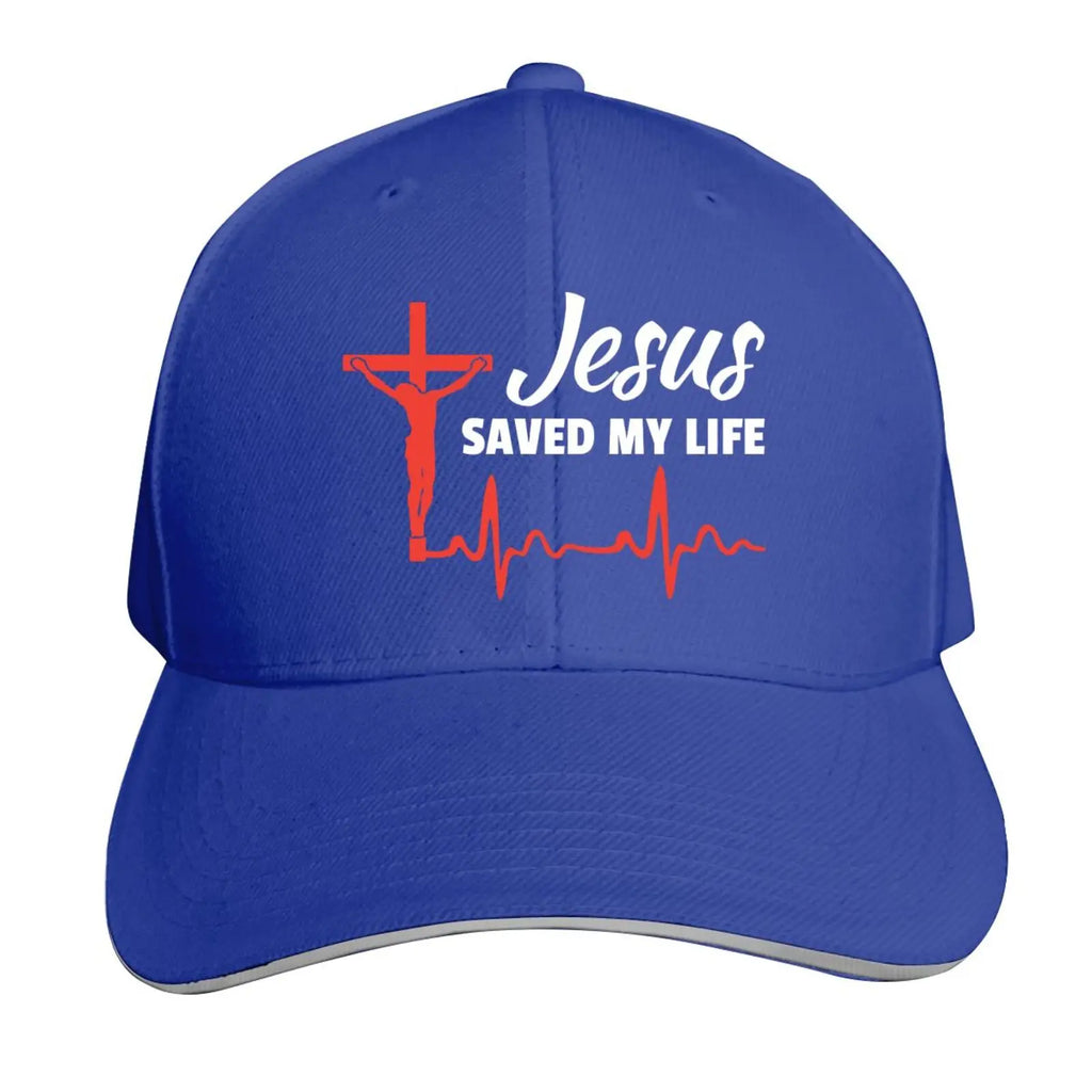 Jesus Saved My Life Hat Christian Baseball Cap Washed Cotton Denim Dad Hat for Men Women
