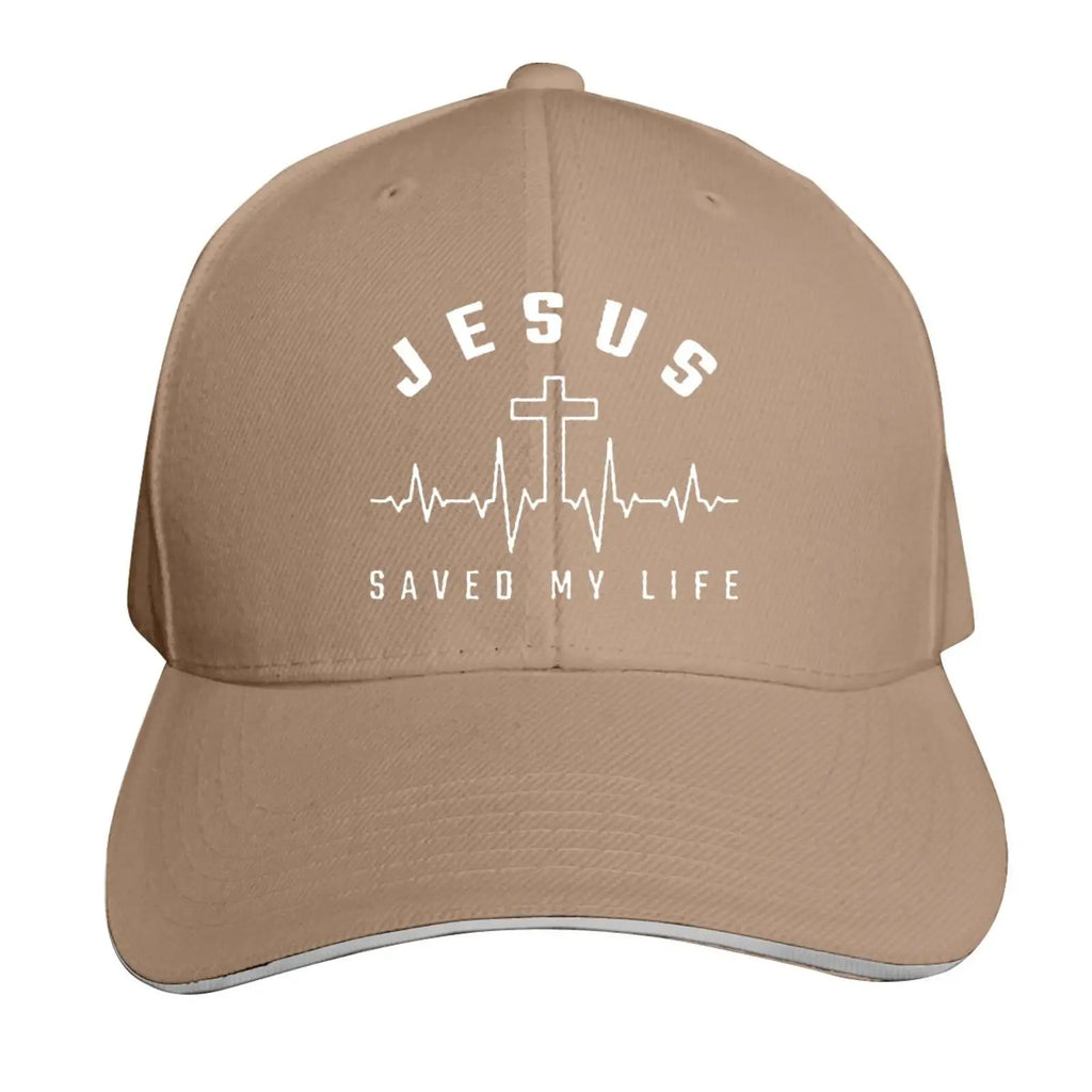 Jesus Saved My Life Hat Christian Baseball Cap Washed Cotton Denim Dad Hat for Men Women