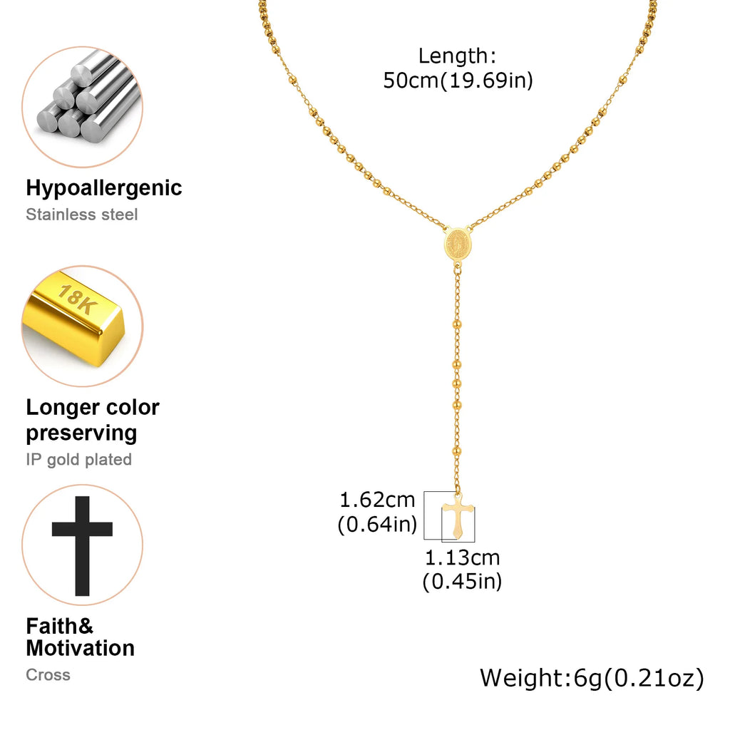 Rosary Drop Necklace